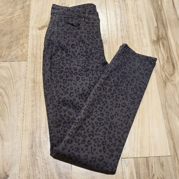NYDJ Alina Legging Jeans Size 4 Womens Shadow Jaguar Animal Spot Print 29 x 30.5 - Picture 1 of 13